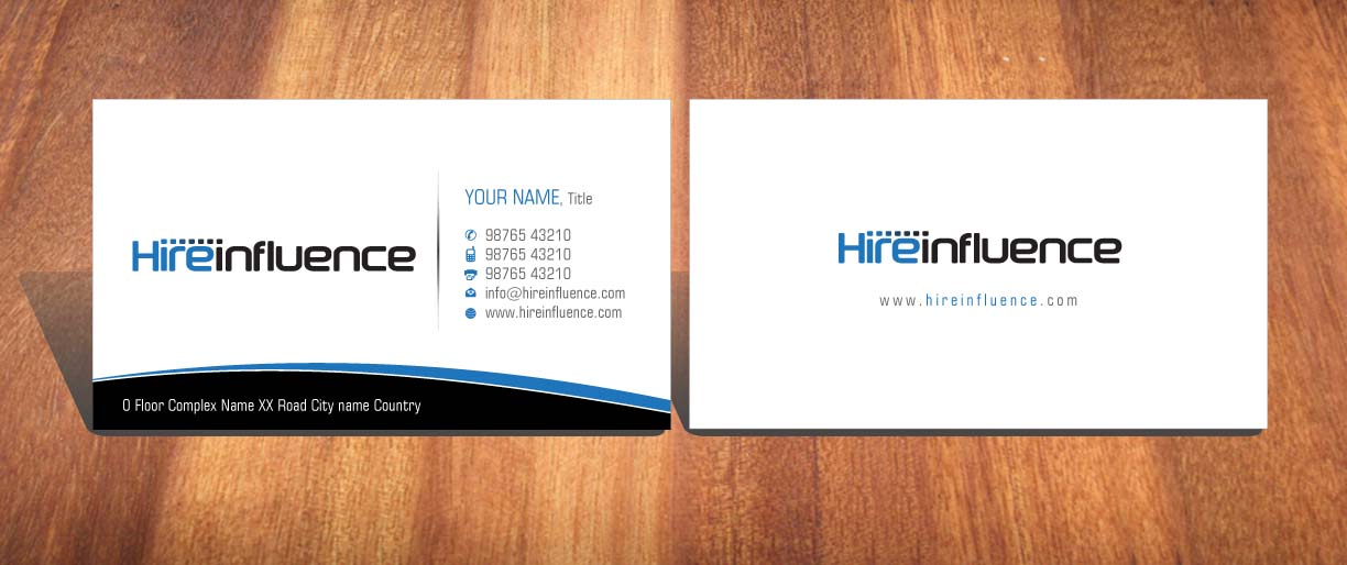 Business Card Design by Sbss for HireInfluence, Inc. | Design #1073539