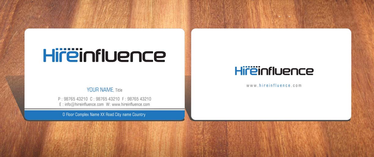 Business Card Design by Sbss for HireInfluence, Inc. | Design #1073541