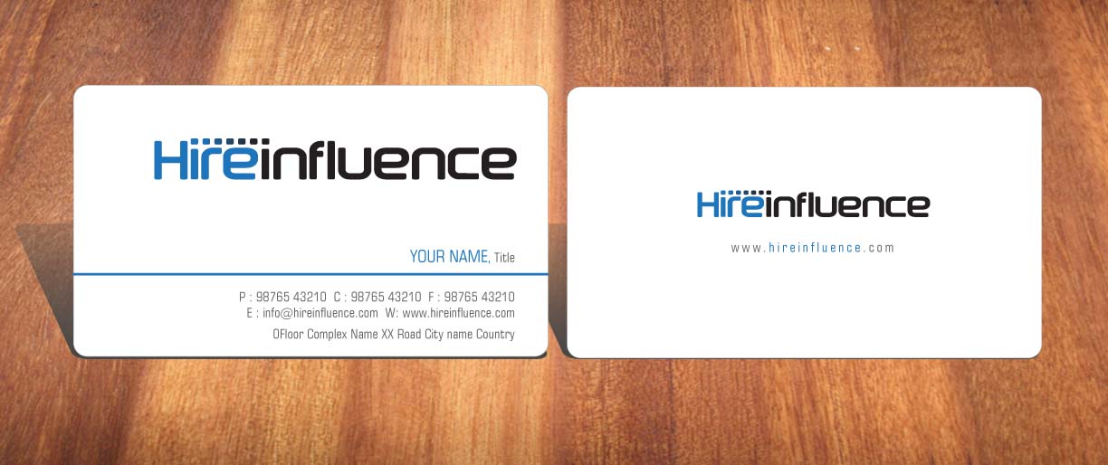 Business Card Design by Sbss for HireInfluence, Inc. | Design #1073542