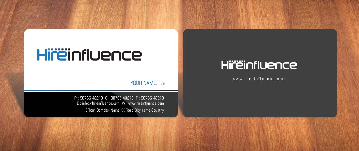 Business Card Design by Sbss for HireInfluence, Inc. | Design #1073545