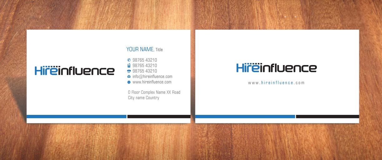 Business Card Design by Sbss for HireInfluence, Inc. | Design #1073547