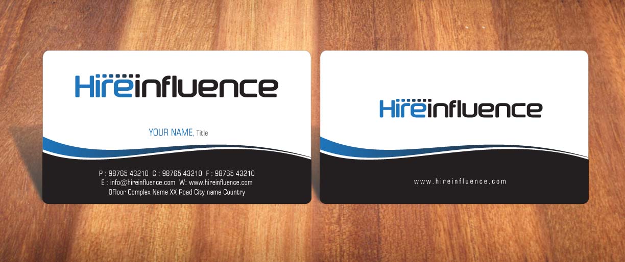 Business Card Design by Sbss for HireInfluence, Inc. | Design #1073548
