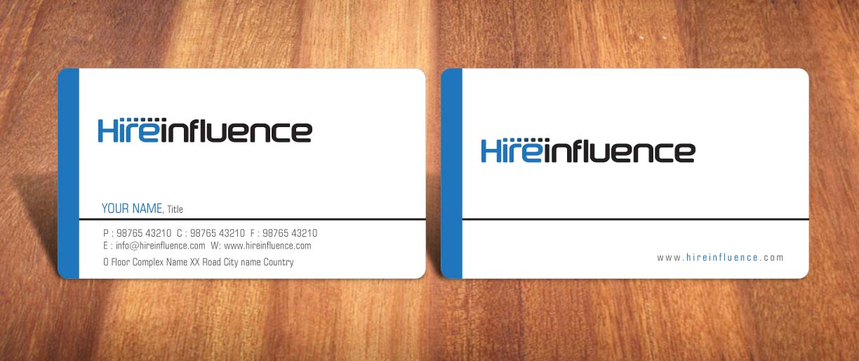 Business Card Design by Sbss for HireInfluence, Inc. | Design #1073550