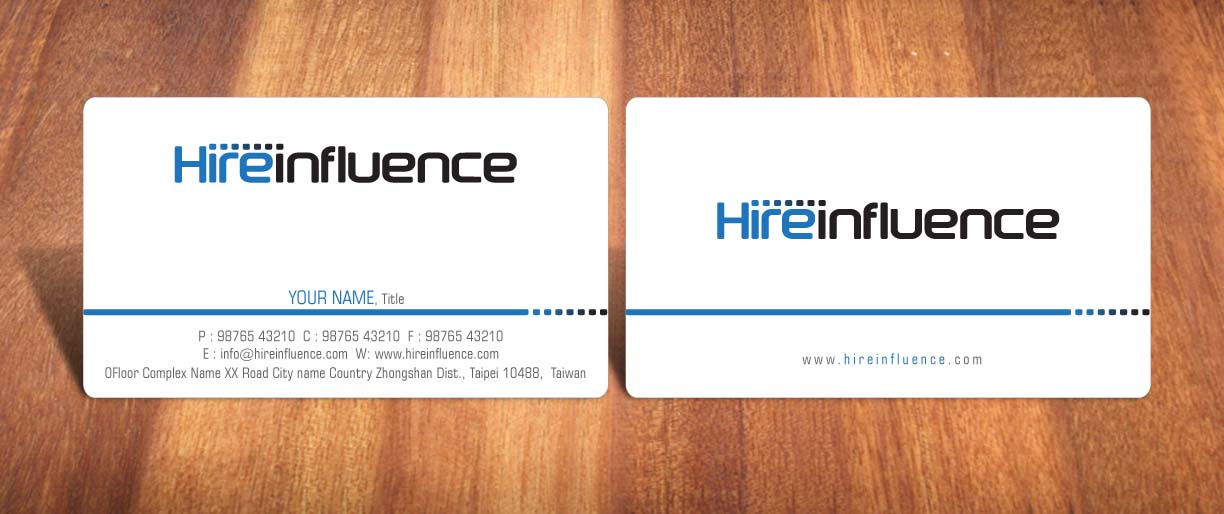 Business Card Design by Sbss for HireInfluence, Inc. | Design #1073552