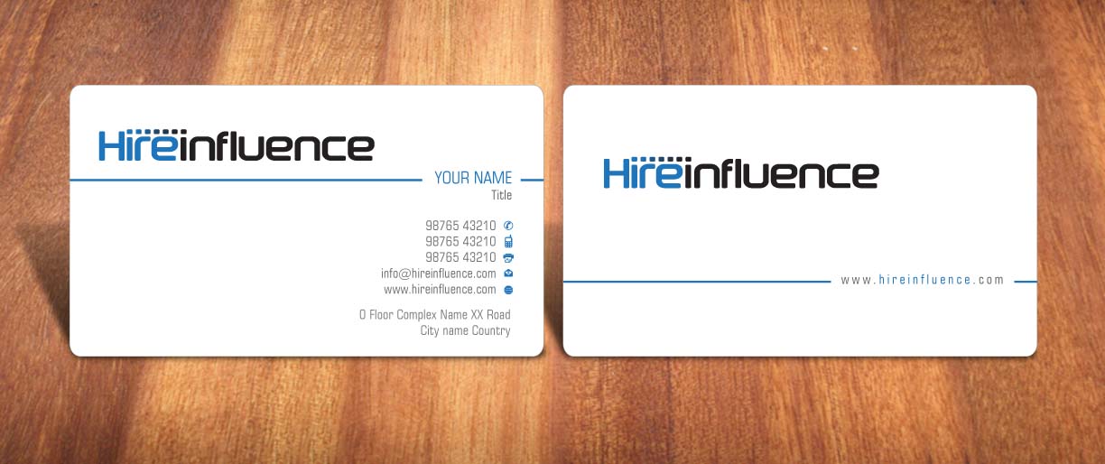 Business Card Design by Sbss for HireInfluence, Inc. | Design #1073554