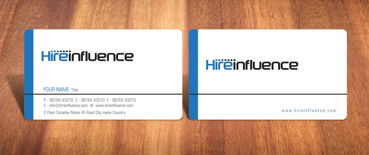 Business Card Design by Sbss for HireInfluence, Inc. | Design #1073555
