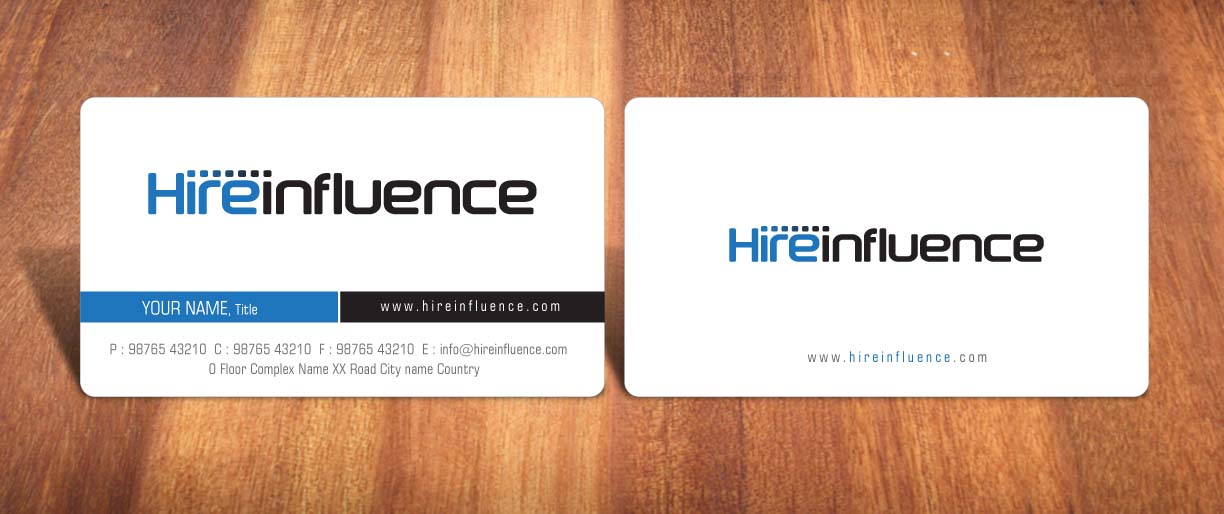 Business Card Design by Sbss for HireInfluence, Inc. | Design #1073556
