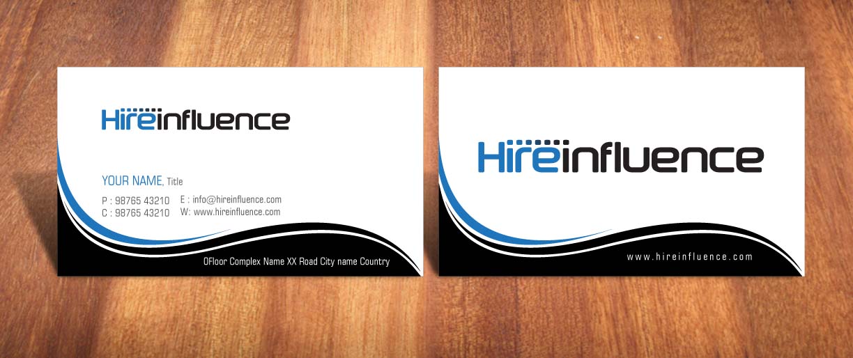 Business Card Design by Sbss for HireInfluence, Inc. | Design #1073559