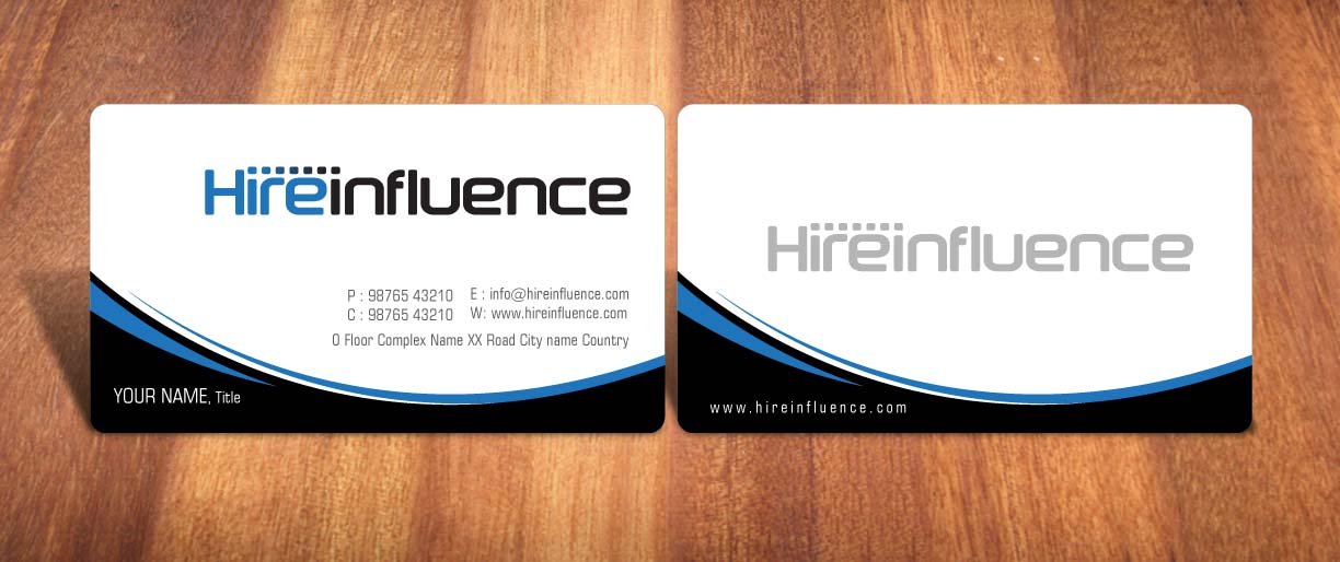 Business Card Design by Sbss for HireInfluence, Inc. | Design #1073561