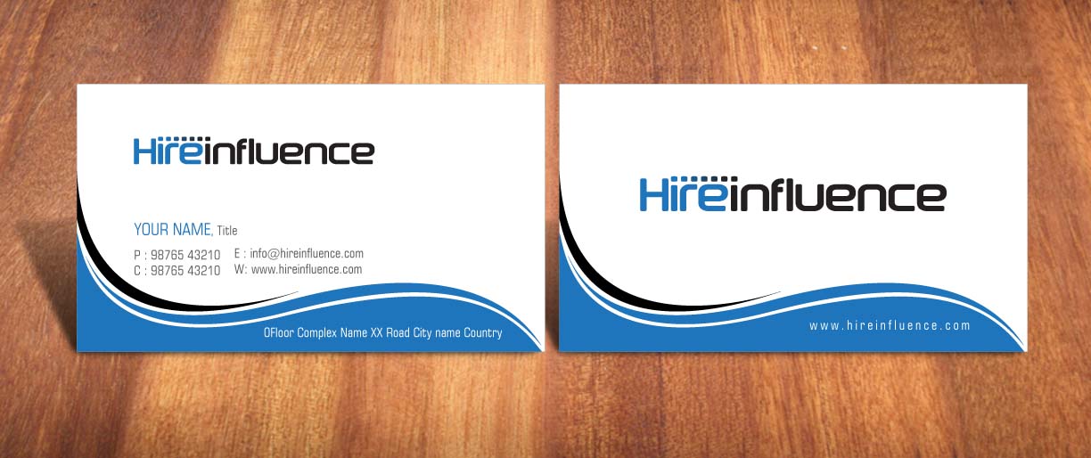 Business Card Design by Sbss for HireInfluence, Inc. | Design #1073566