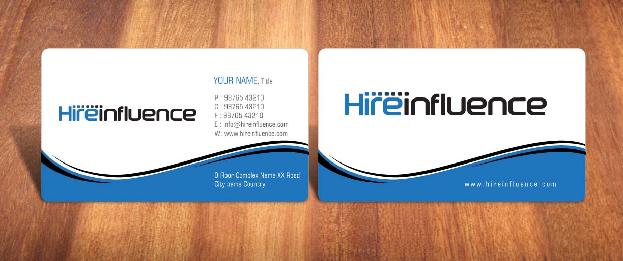 Business Card Design by Sbss for HireInfluence, Inc. | Design #1073567