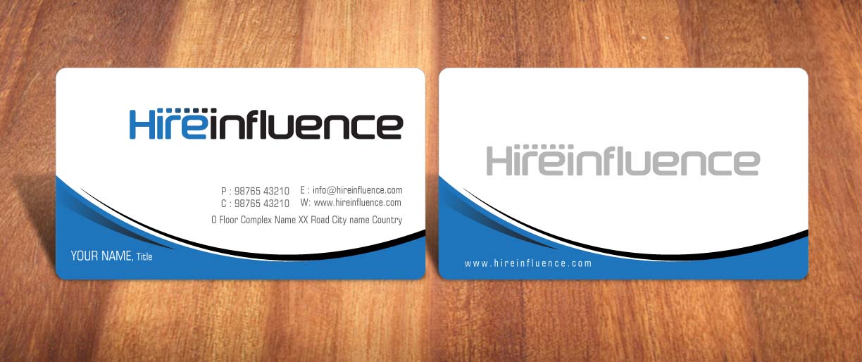 Business Card Design by Sbss for HireInfluence, Inc. | Design #1073568