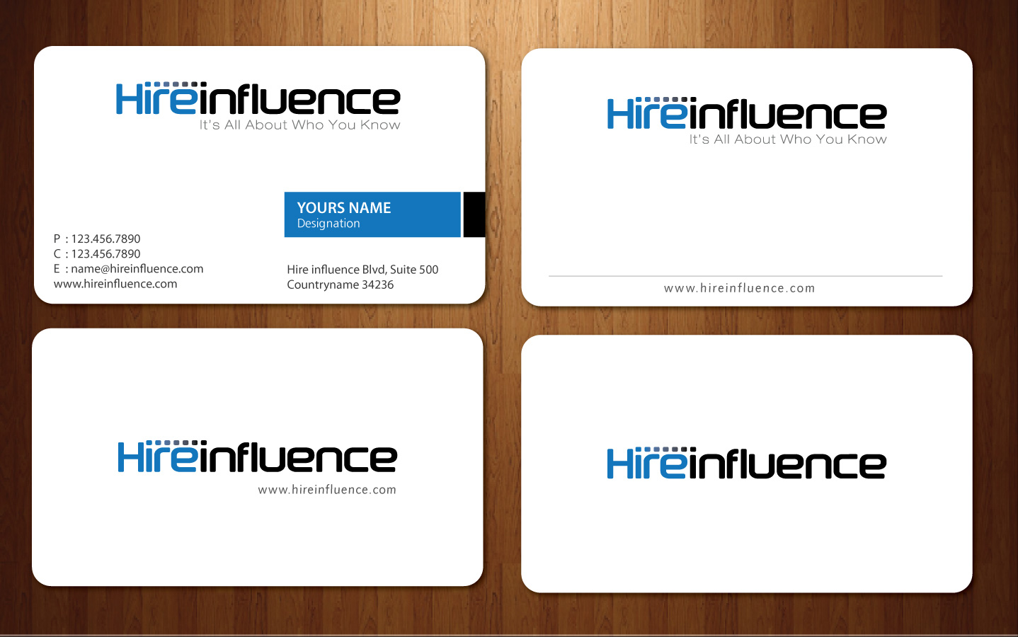 Business Card Design by Sbss for HireInfluence, Inc. | Design #1074290