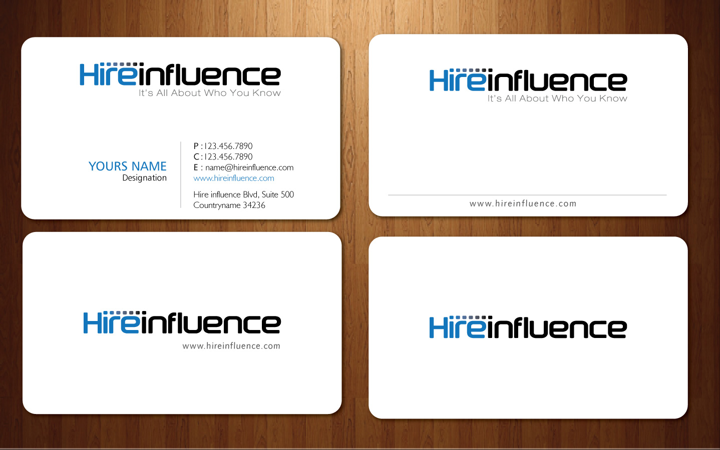Business Card Design by Sbss for HireInfluence, Inc. | Design #1074295
