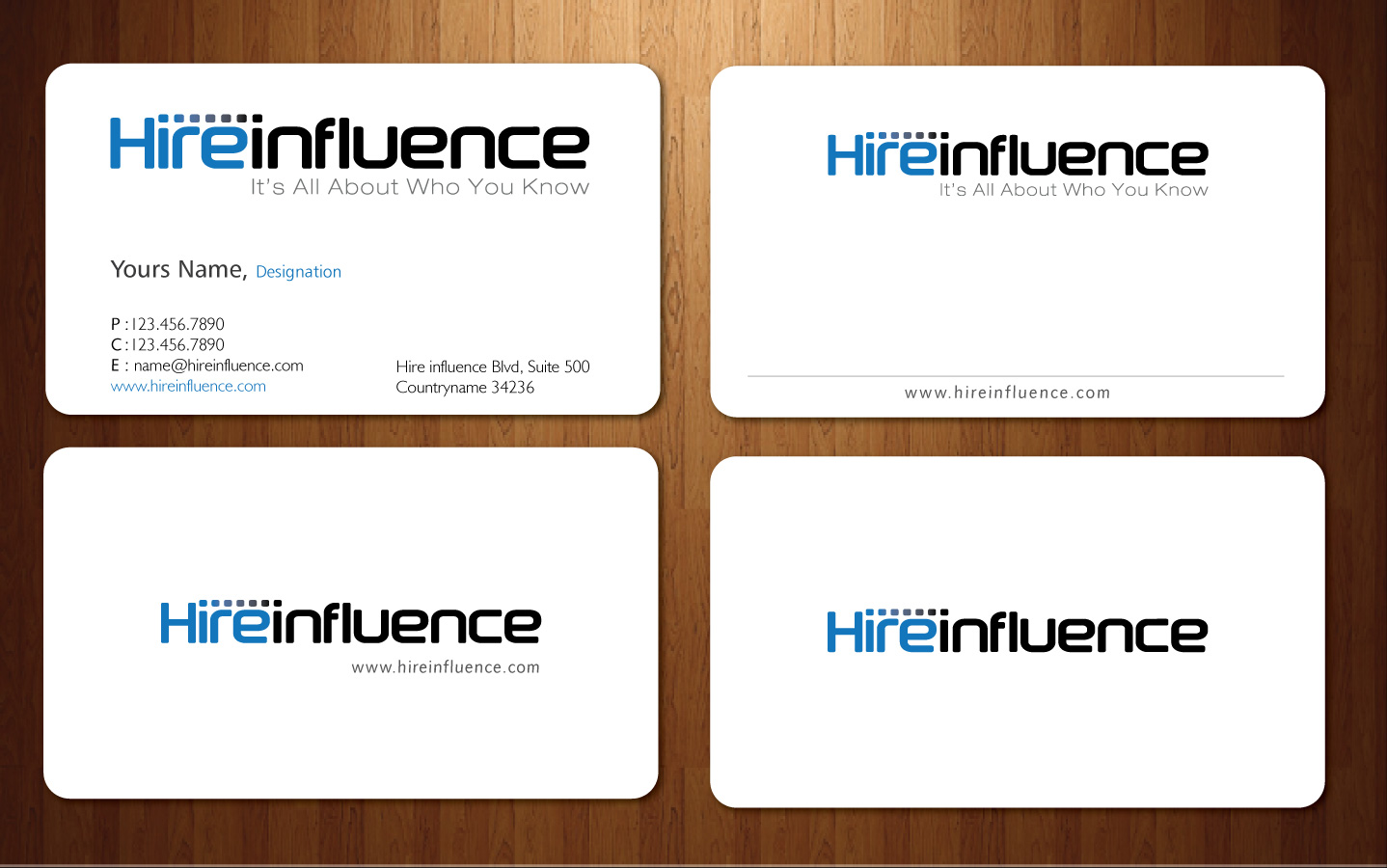 Business Card Design by Sbss for HireInfluence, Inc. | Design #1074305