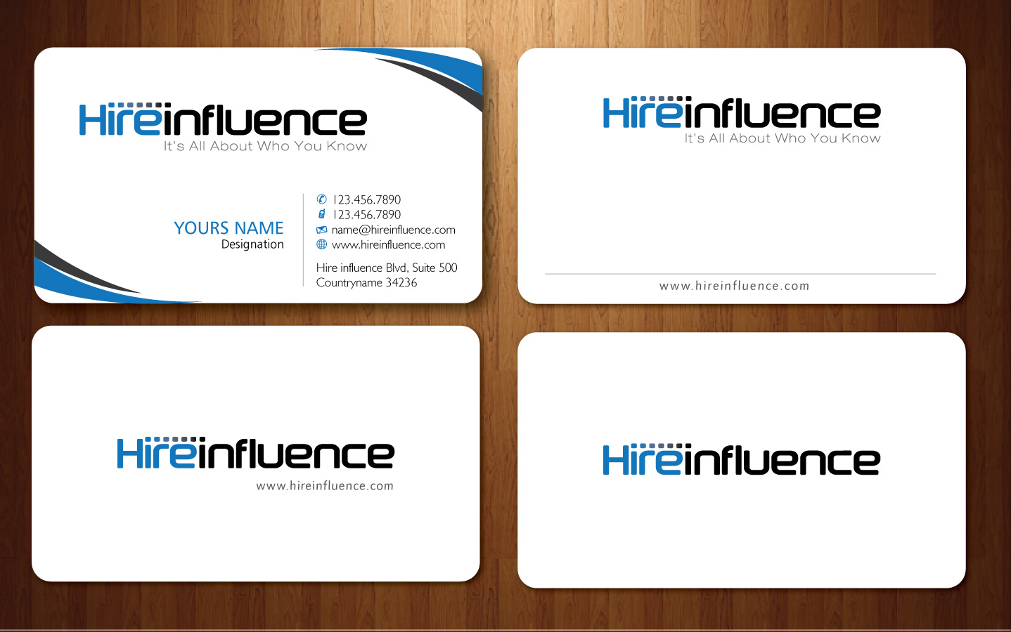 Visitenkarten-Design von Sbss für HireInfluence, Inc. | Design #1074321