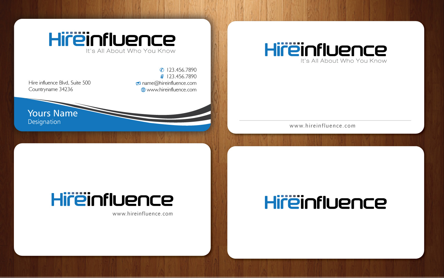 Business Card Design by Sbss for HireInfluence, Inc. | Design #1074322