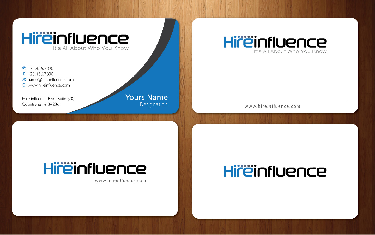 Business Card Design by Sbss for HireInfluence, Inc. | Design #1074327