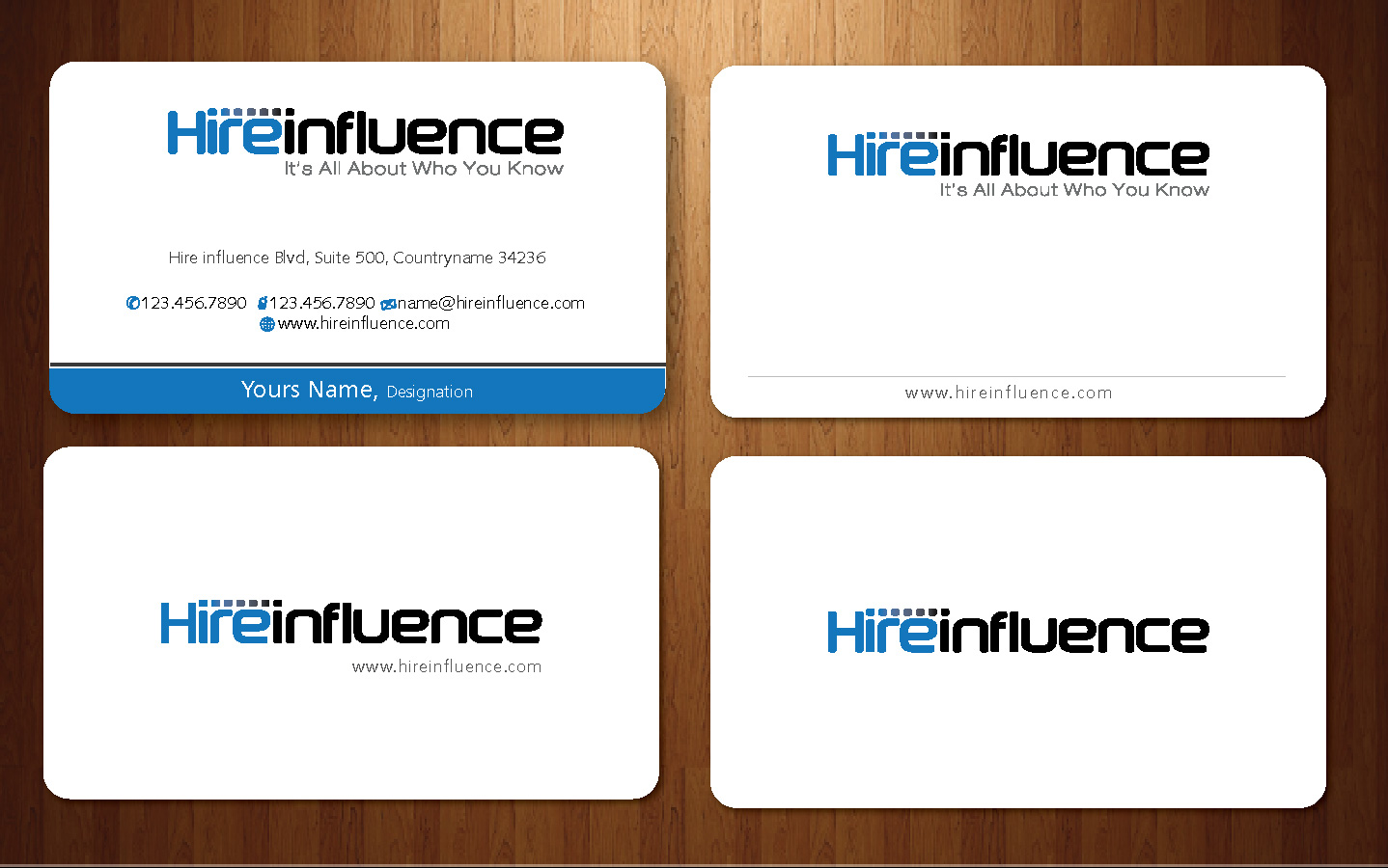 Visitenkarten-Design von Sbss für HireInfluence, Inc. | Design #1074333