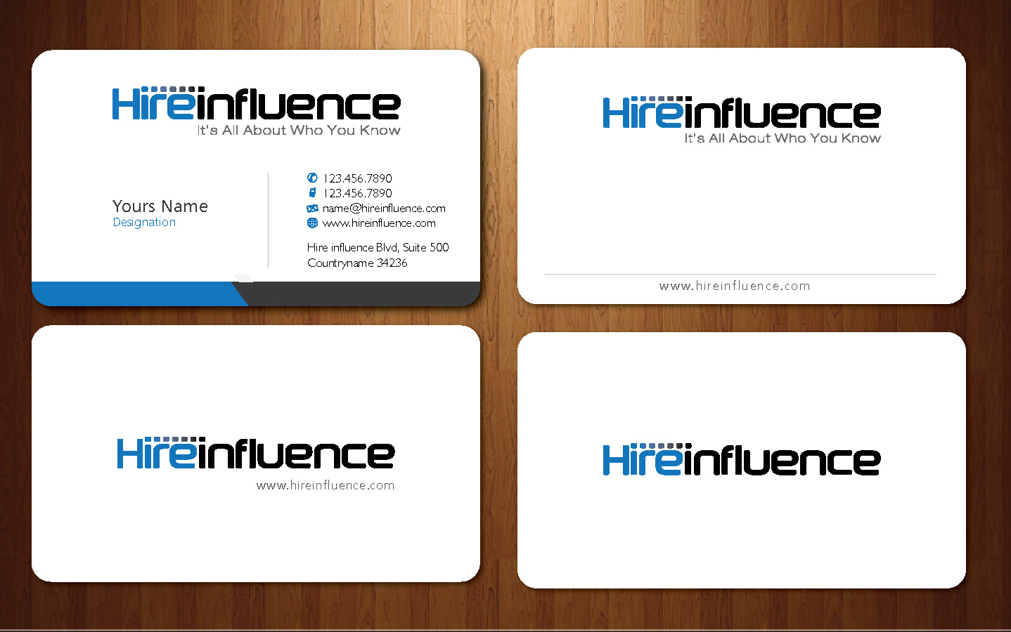 Business Card Design by Sbss for HireInfluence, Inc. | Design #1074341