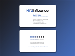 Business Card Design by Sonya for HireInfluence, Inc. | Design: #1076634