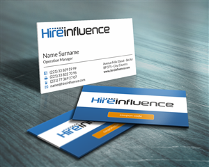 Business Card Design by HYPdesign for HireInfluence, Inc. | Design: #1077626