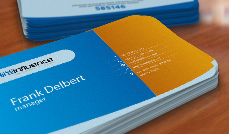Business Card Design by deniedart for HireInfluence, Inc. | Design #1080346