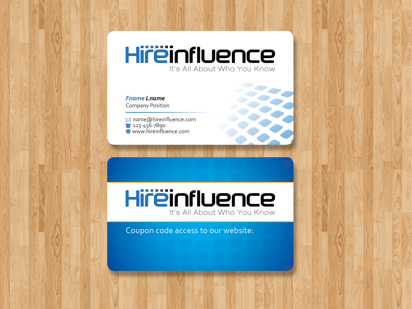Business Card Design by KeyIdea for HireInfluence, Inc. | Design #1082270