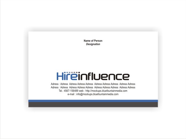 Business Card Design by Ramakant for HireInfluence, Inc. | Design #1076429