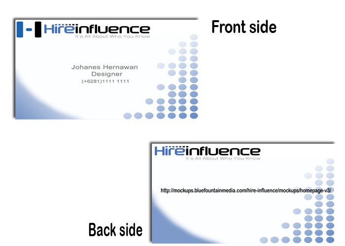 Business Card Design by Radit for HireInfluence, Inc. | Design #1079797