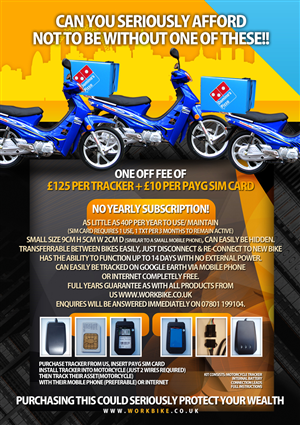 A5 flyer required for motorcycle tracking device - Easy. | Flyer Design by disign