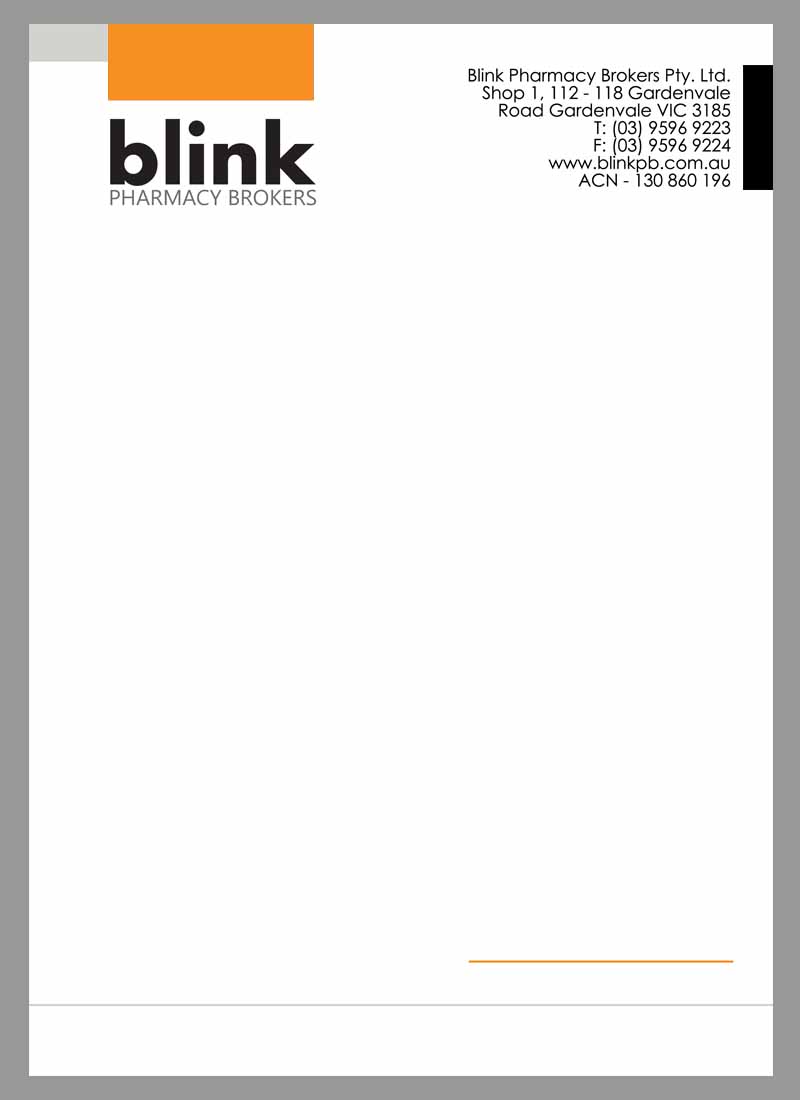 Letterhead Design by Satyajit Sil Creations for Blink Pharmacy Brokers  | Design #3967523