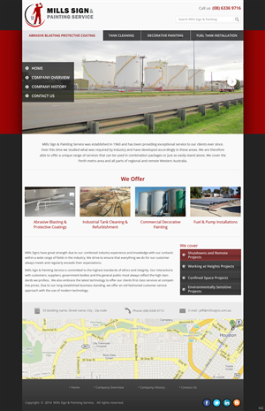 Web Design par pb pour Mills Sign & Painting Service | Design : #3970781