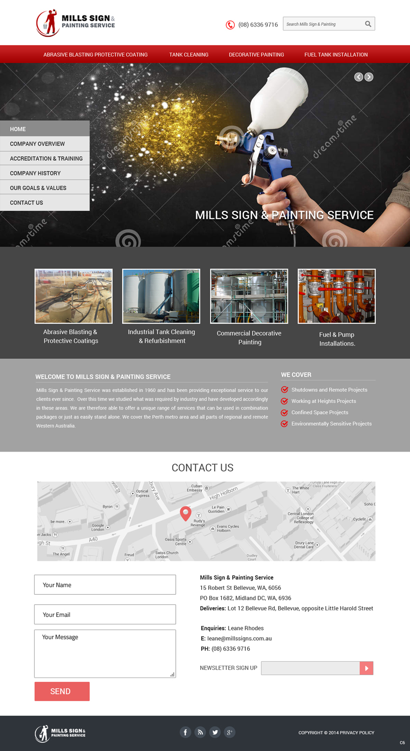 Web Design par pb pour Mills Sign & Painting Service | Design #3977769