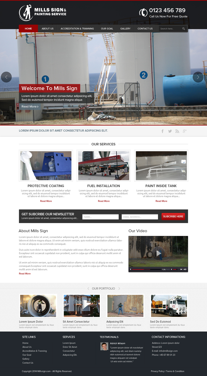 Web Design by OM for Mills Sign & Painting Service | Design #4011246