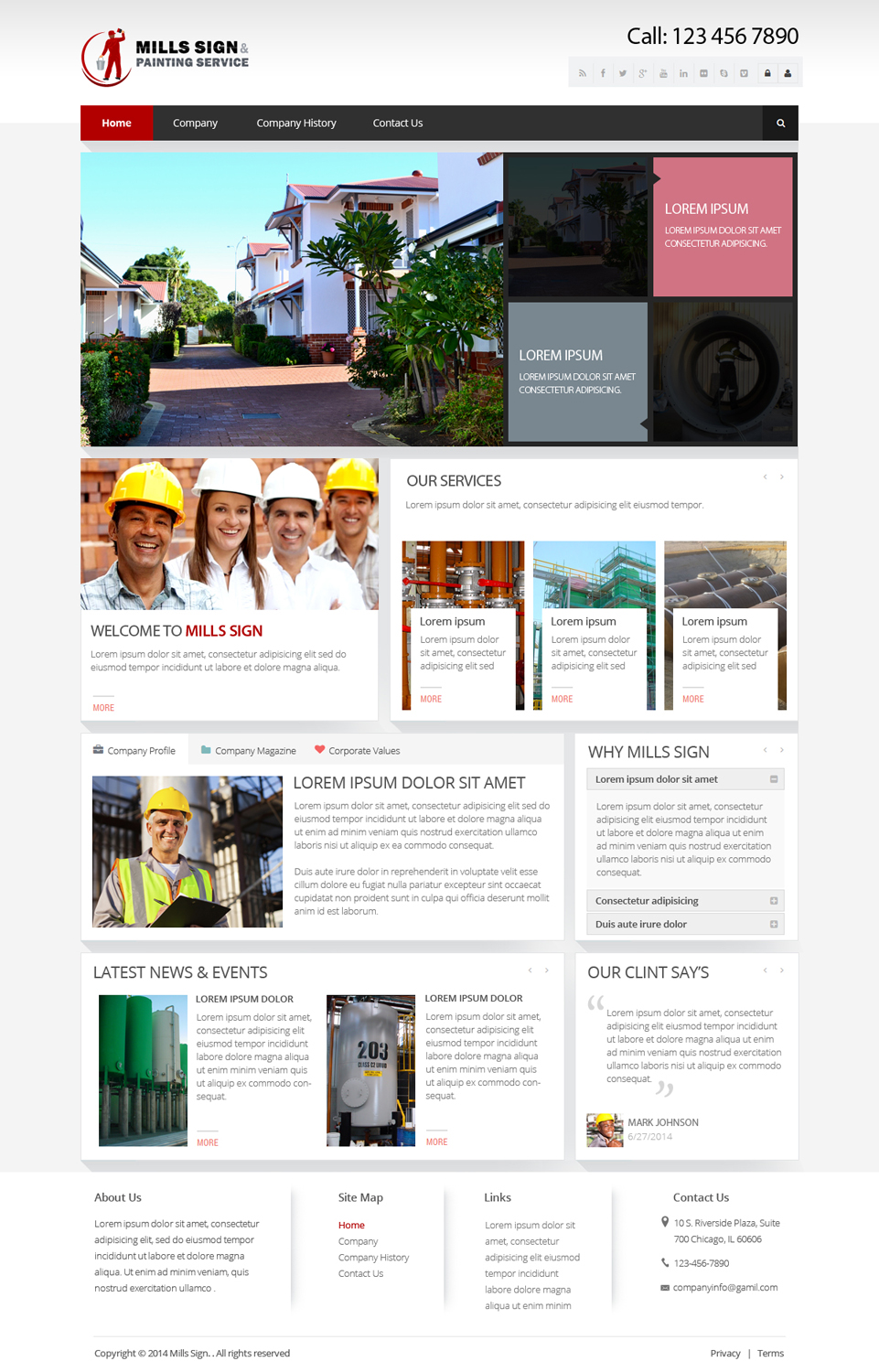 Web Design by OM for Mills Sign & Painting Service | Design #4016766