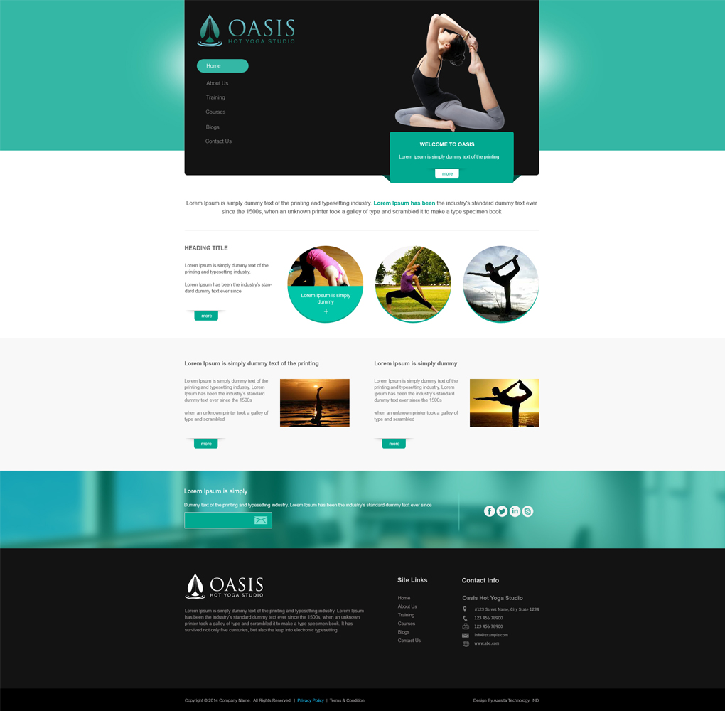 Diseño Wordpress por aarsita para OASIS HOT YOGA STUDIO | Diseño #4034270