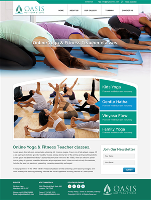 Design Wordpress par webxvision pour OASIS HOT YOGA STUDIO | Design : #4078191