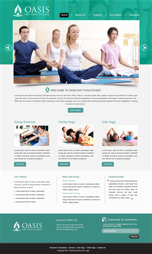 Design Wordpress par webxvision pour OASIS HOT YOGA STUDIO | Design : #4078349