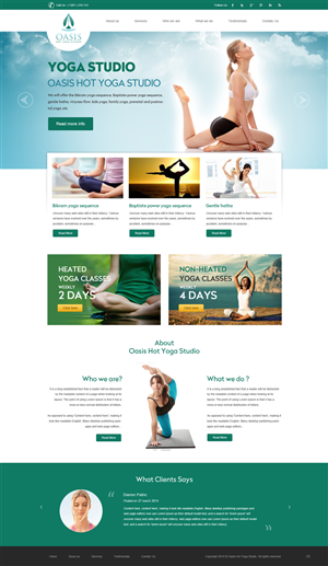 Design Wordpress par pb pour OASIS HOT YOGA STUDIO | Design : #3970787