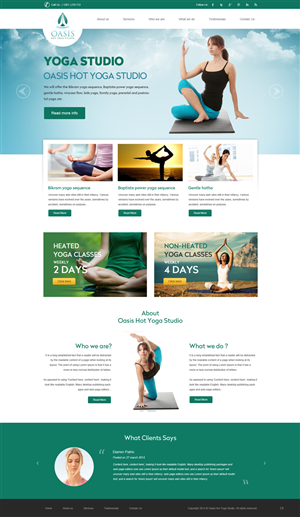 Design Wordpress par pb pour OASIS HOT YOGA STUDIO | Design : #3970790