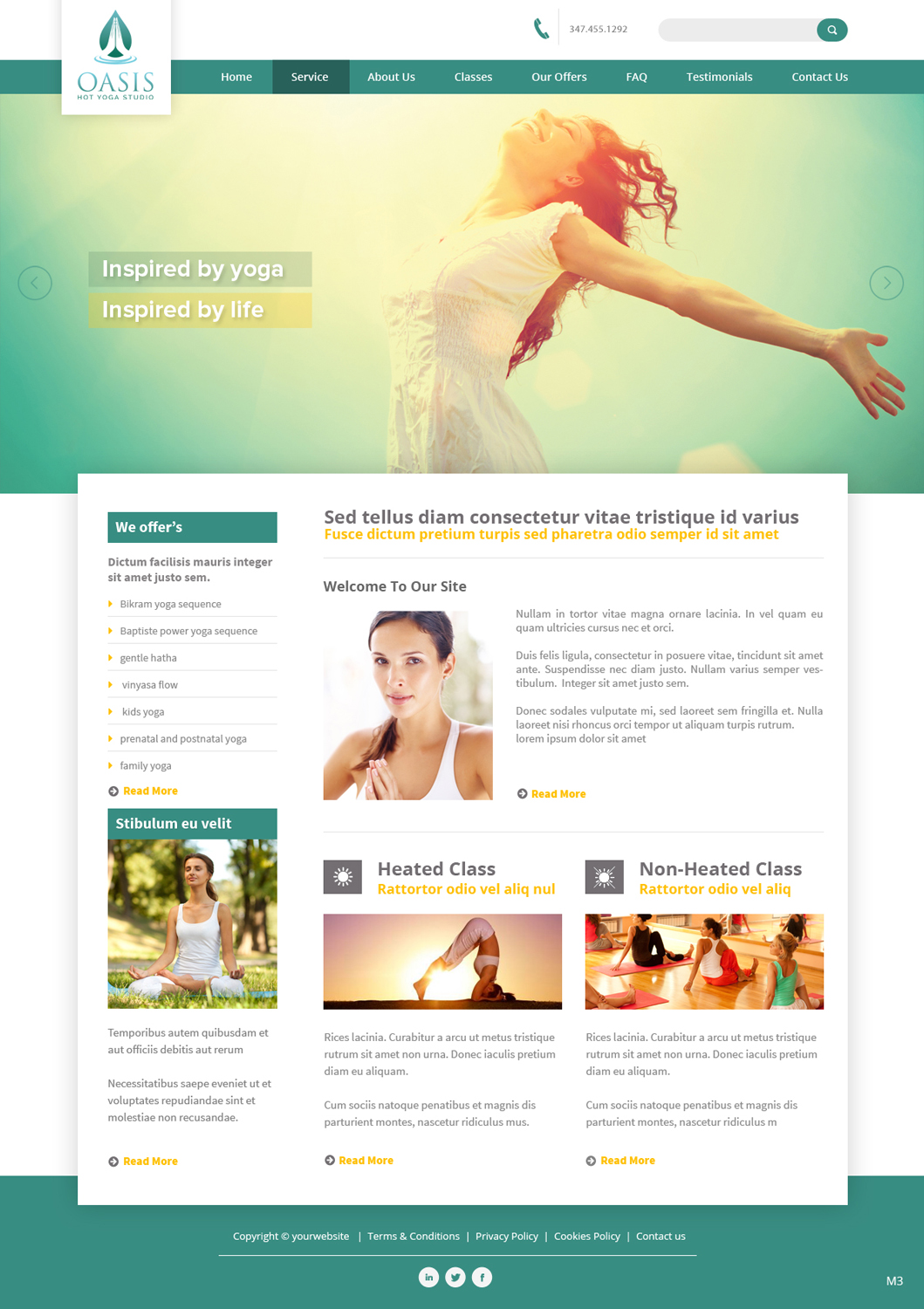 Design Wordpress par pb pour OASIS HOT YOGA STUDIO | Design #3970794