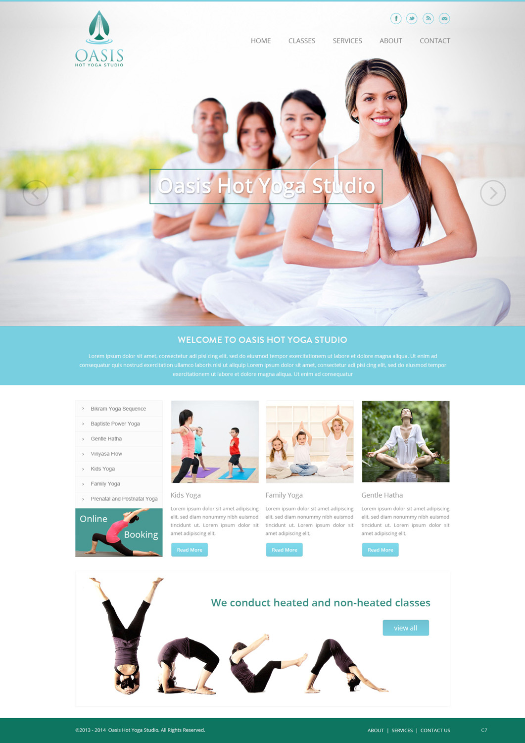 WordPress-Design von pb für OASIS HOT YOGA STUDIO | Design #3970801