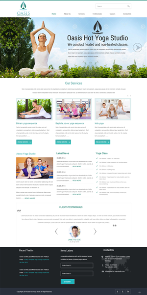 Design Wordpress par pb pour OASIS HOT YOGA STUDIO | Design : #3970807