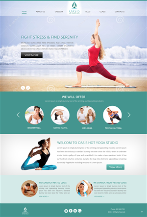 Design Wordpress par pb pour OASIS HOT YOGA STUDIO | Design : #3970812