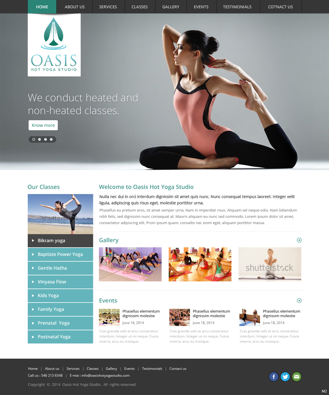 WordPress-Design von pb für OASIS HOT YOGA STUDIO | Design #3970815