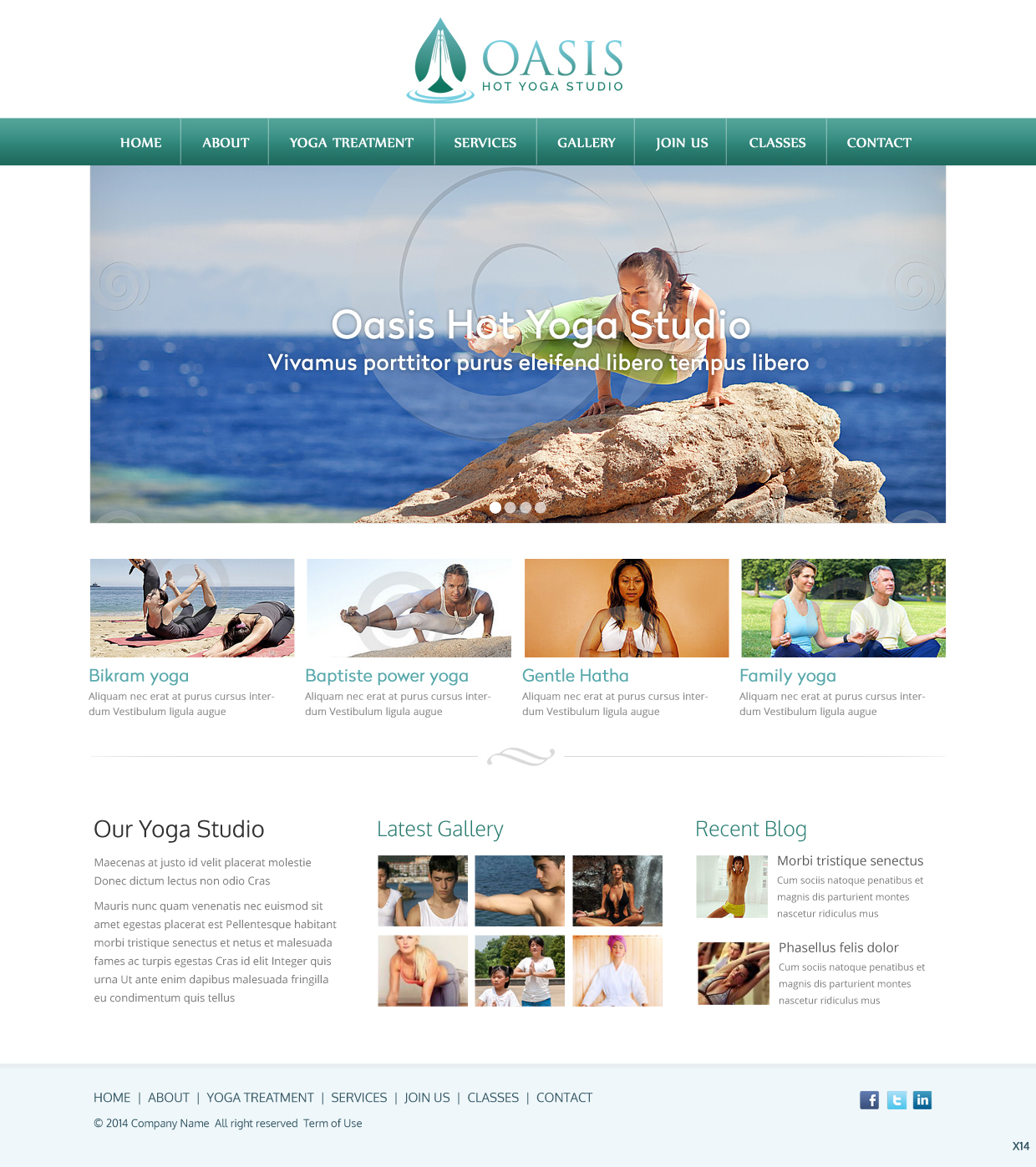 Wordpress Design by pb for OASIS HOT YOGA STUDIO | Design #3972307