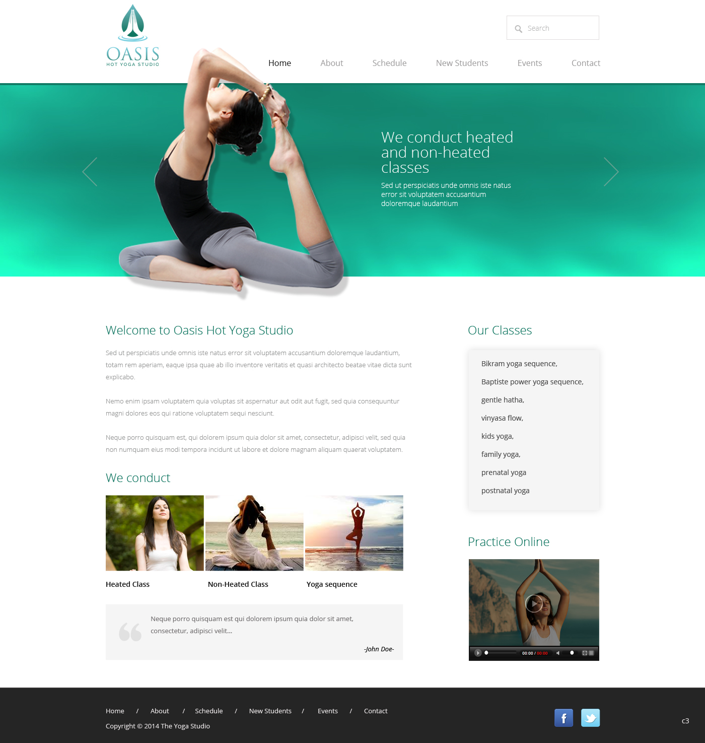 Wordpress Design by pb for OASIS HOT YOGA STUDIO | Design #4007236