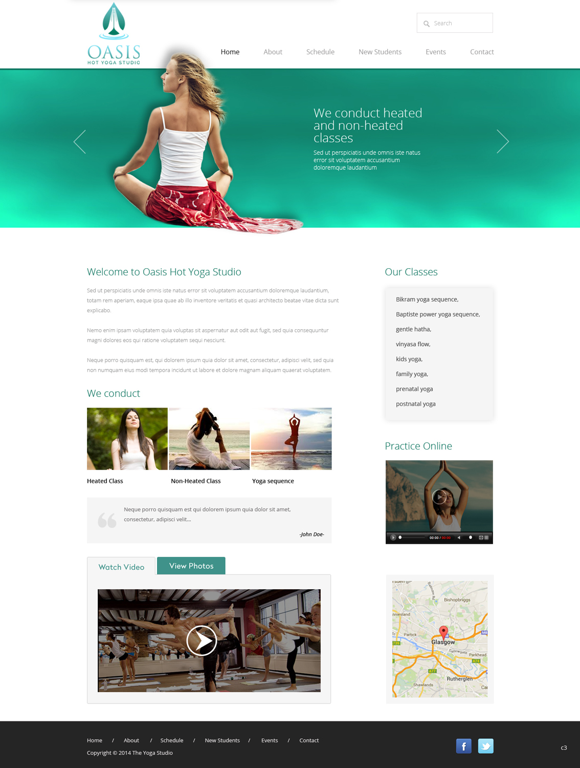 Wordpress Design by pb for OASIS HOT YOGA STUDIO | Design #4060042