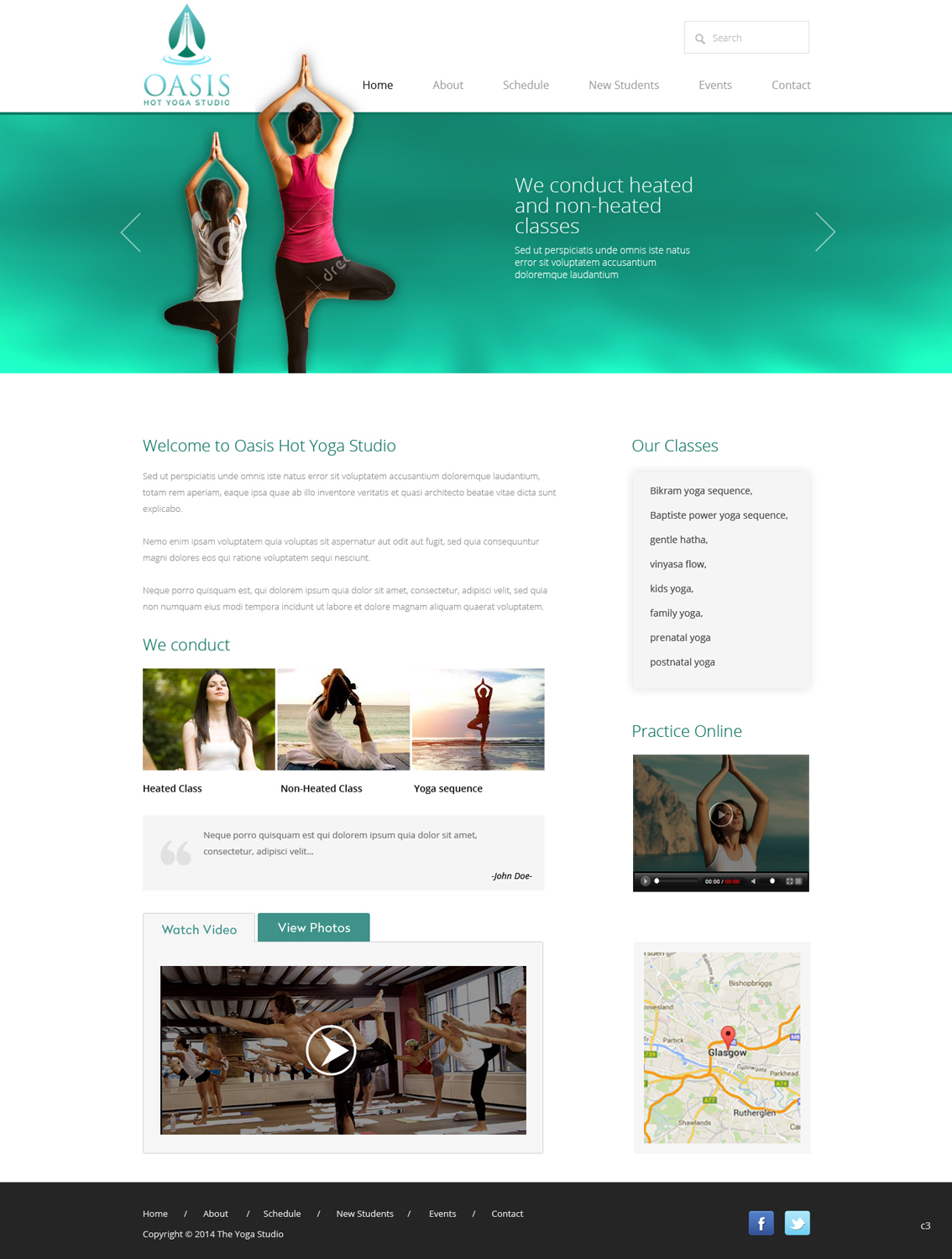 Wordpress Design by pb for OASIS HOT YOGA STUDIO | Design #4060047